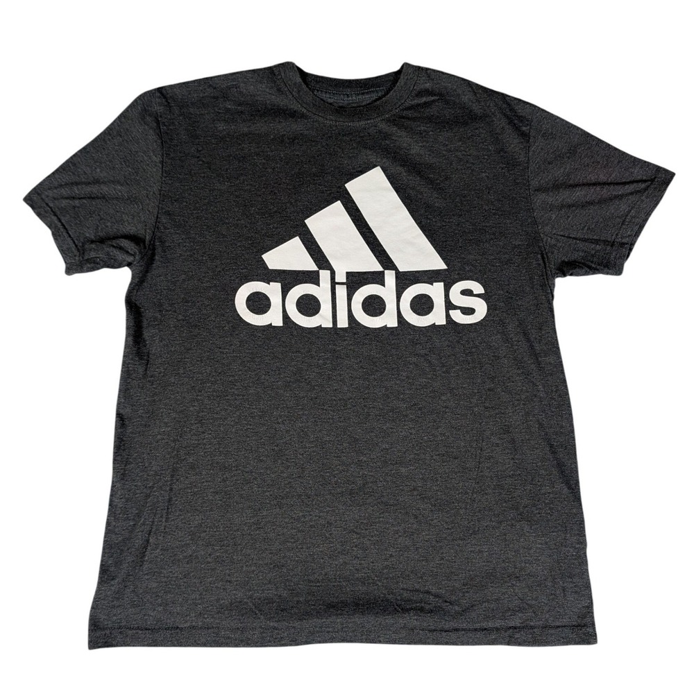 Adidas T-Shirt Women Medium Gray Graphic Logo Golf Activewear Excellent